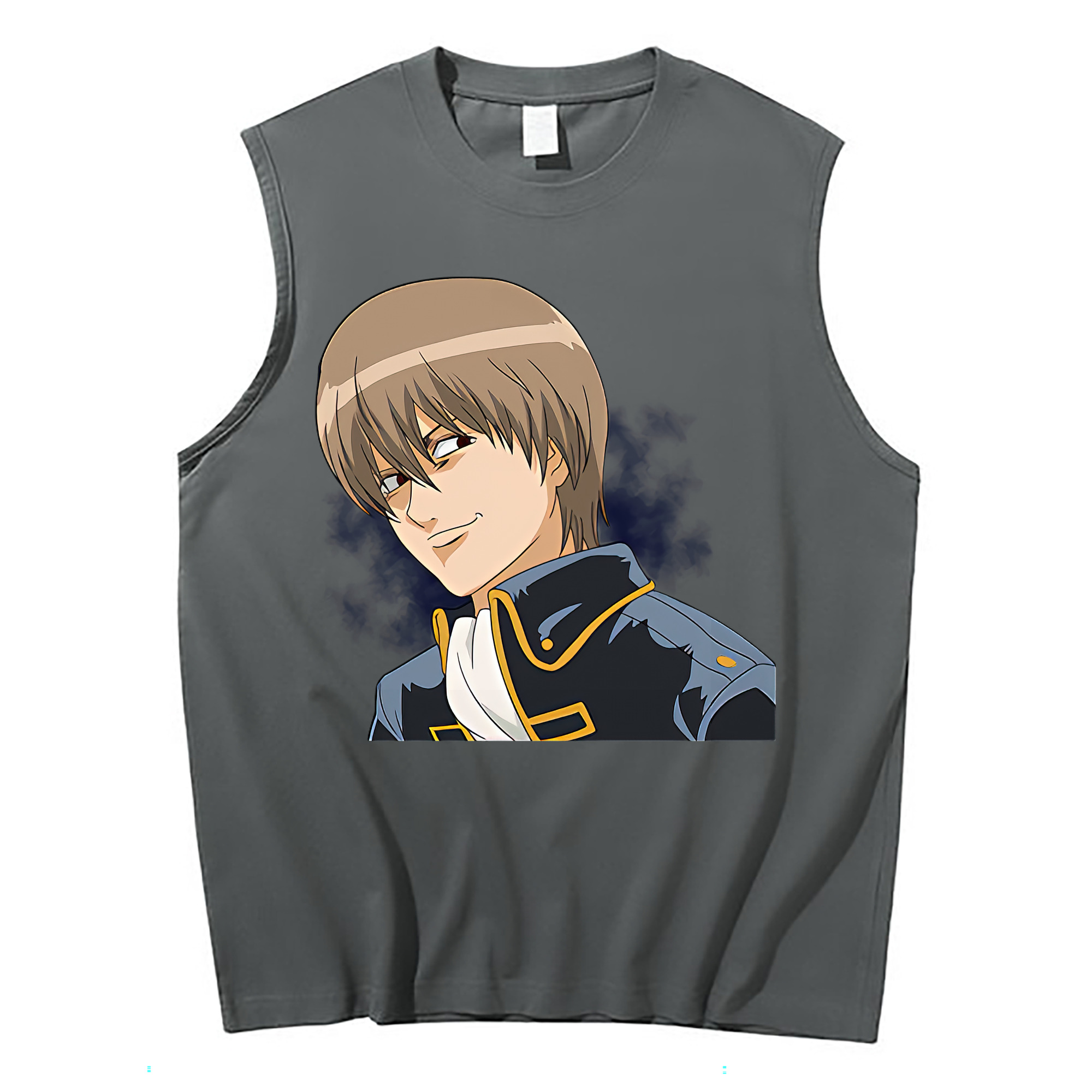 （画像用） ぎんたま 坂田銀時（さかたぎんとき） 神楽 志村新八（しむら しんぱち） GINTAMA Sakata Gintoki Kagura Shimura Shinpachi コットン100％タンクトップ（フロントプリント）